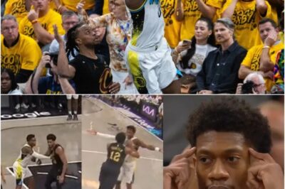 Fists Fly in Cleveland: Bennedict Mathurin and De’Andre Hunter Get Physical, Mathurin Booted from Game 4 in Jaw-Dropping Altercation! The Pacers-Cavs Series Just Took a Wild Turn, with Mathurin’s Ejection Sending Shockwaves Throughout the Arena, Fans on Edge as Series Heats Up.