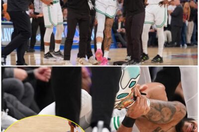 “Breaking: Jayson Tatum’s Gruesome Injury Sends Shockwaves Through NBA—Prayers Flood In” – The NBA is in a state of disbelief following Jayson Tatum’s horrifying injury during a critical game. The Boston Celtics forward’s devastating accident has prompted an outpouring of prayers and support from across the league, with everyone hoping for a swift and complete recovery for the young star.