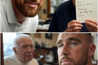 Travis Kelce Secretly Leaves Emotional Gift in Barbershop Mirror After Fixing Roof — Owner Breaks Down in Tears When He Discovers What NFL Star Tucked Behind the Glass!
