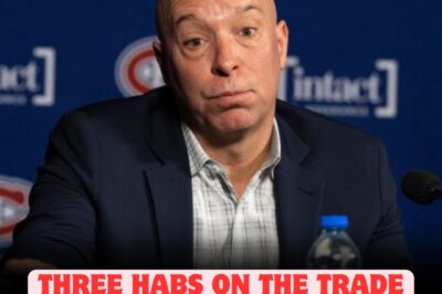 Canadiens GM Kent Hughes STUNS fans by putting THREE PLAYERS on the TRADE MARKET—including one SHOCKING name nobody expected! Montreal’s locker room rocked by rumors, as insiders reveal the team could be on the verge of a MASSIVE shakeup that will change the franchise FOREVER. Who’s the surprise? Find out now!