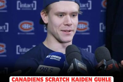 MONTREAL IN TURMOIL: Kaiden Guhle’s SHOCKING last-second SCRATCH against Maple Leafs throws fans into PANIC and sparks RUMORS of internal conflict, mysterious injuries, and possible trades. The UNEXPECTED move leaves everyone guessing as the Canadiens’ season takes a dramatic, unpredictable turn right before the big game!