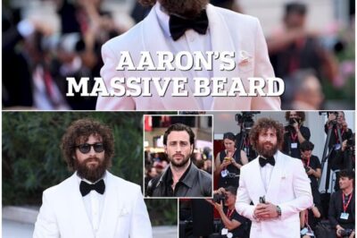 Aaron Taylor-Johnson Unrecognizable at Frankenstein Premiere—Bushy Beard, Wild Hair, and a New Look That Shocked Venice Film Festival Fans!