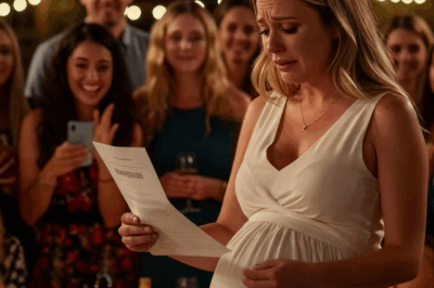 At our baby gender reveal, my husband handed me divorce papers in front of everyone — he humiliated me publicly. but when i made my announcement, the entire room went silent, and the color drained from his face.