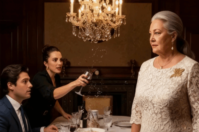During dinner, my daughter-in-law threw a glass at my face when I refused to pour her more wine. She yelled, “Maids must obey!” The next morning, she woke up… and saw something that made her scream!
