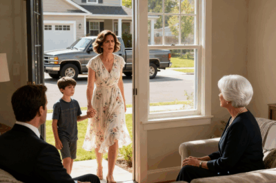 I went to visit my mom with my eleven-year-old son, but when I saw my husband’s truck at her gate — I knew something was wrong. I walked silently to the window, and what I heard them say inside shattered my world.