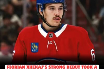 Florian Xhekaj’s electrifying NHL debut ends in HEARTBREAK as the rookie LOSES his father’s priceless GIFT on the ice—fans left STUNNED and devastated as the emotional family heirloom VANISHES during his first game, turning a night of triumph into a SHOCKING tale of loss and sorrow.