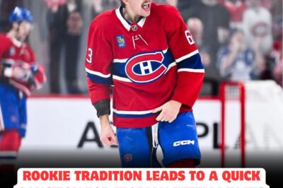 NHL rookie hazing NIGHTMARE: Florian Xhekaj’s first game turns CHAOTIC after wild locker room tradition spirals out of control, leaving fans stunned as league officials slap him with a shocking SANCTION just minutes into his debut—did this outrageous initiation go TOO FAR for Montreal’s newest star?