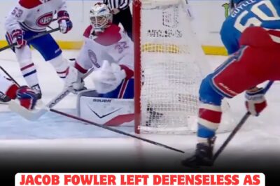 Canadiens in turmoil after humiliating defeat: Jacob Fowler abandoned on the ice as teammates come under fire for shocking lack of defense—fans outraged, demanding answers as Rangers dominate and expose deep cracks in Montreal’s lineup, leaving the team’s future hanging by a thread.
