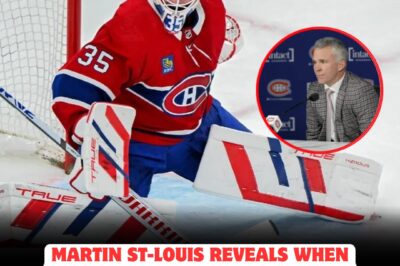 Martin St-Louis drops a BOMBSHELL announcement, finally revealing the EXACT moment Samuel Montembeault will make his highly anticipated return to the Canadiens’ net. Fans are left STUNNED as rumors swirl about a dramatic shakeup in Montreal’s goaltending, promising an UNFORGETTABLE night that could change the season’s course forever.